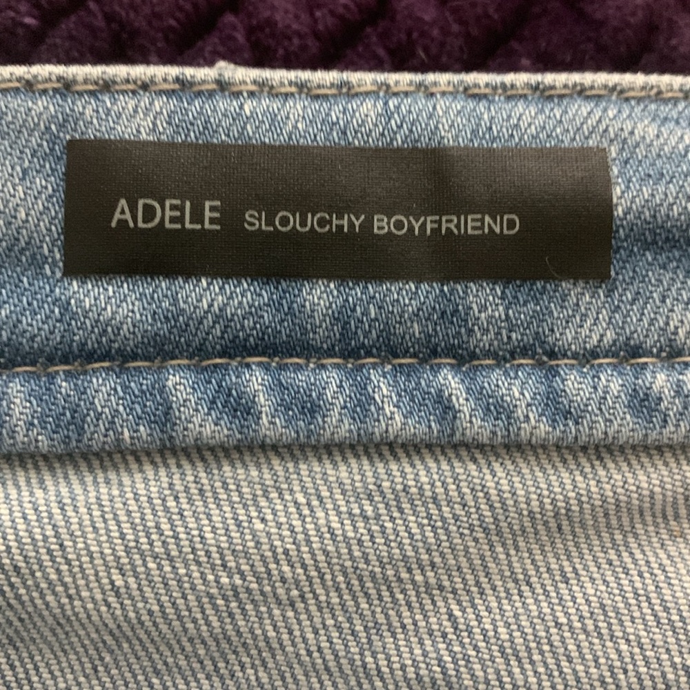 NWOT.  Light wash slouchy boyfriend cut distressed jeans with rolled cuffs. - Picture 11 of 15